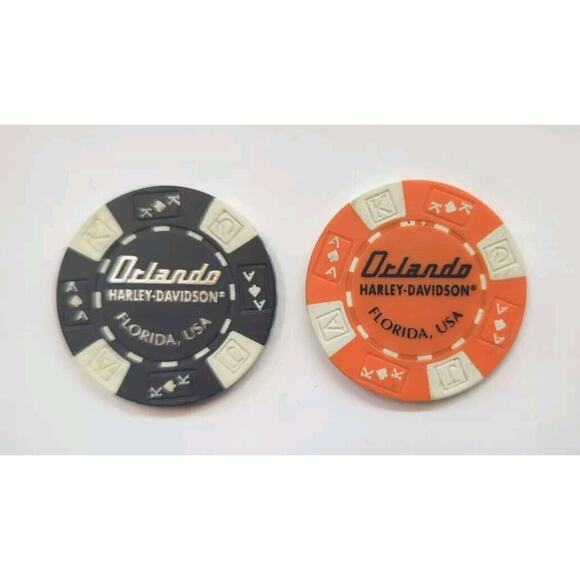 ORLANDO HARLEY- DAVIDSON FLORIDA U.S.A. $100 & $1000 DEALERSHIP POKER CHIP - Picture 1 of 6